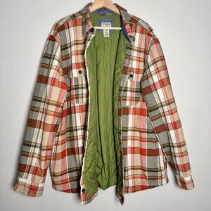 L.L.Bean Men's Insulated Quilted Plaid Flannel Shirt Jacket Shacket Sz XL